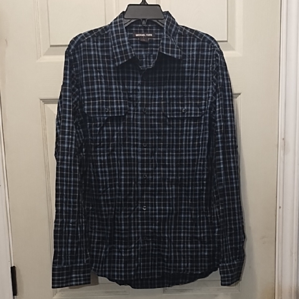 Michael Kors Blue Casual Button Down Shirt